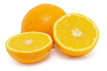Ripe orange isolated on white background