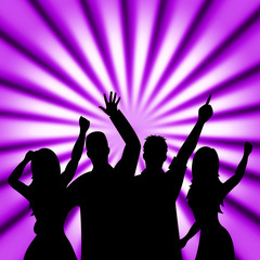 Obraz na płótnie Canvas Party Dancing Means Disco Music And Celebration