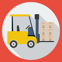Lift-truck flat vector illustration