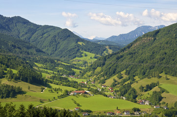 Fototapeta na wymiar The river Enns valley in Upper Austria 