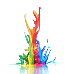 Colorful paint splashing - obrazy, fototapety, plakaty