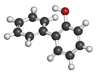 Obraz premium 2-phenylphenol preservative molecule. Biocide.
