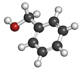 Obraz premium Benzyl alcohol solvent molecule. Used in manufacture of paint.