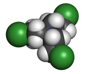 Nitrogen mustard HN-3 molecule. Used as blister agent.