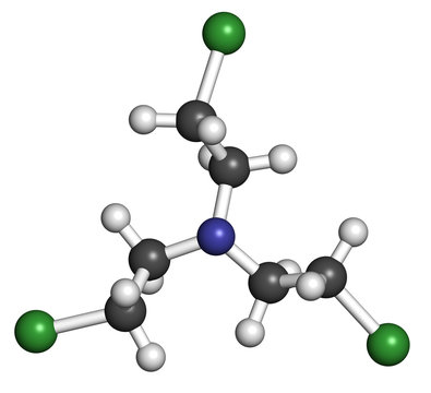 Nitrogen mustard HN-3 molecule. Used as blister agent.