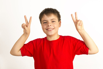 Child Making Peace Sign