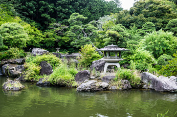 Fototapeta na wymiar A Lamp in the Japanese Garden