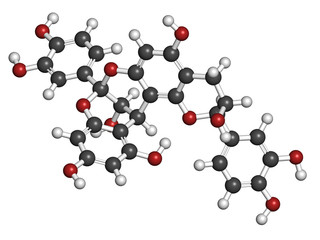 Proanthocyanidin A2 (procyanidin A2, PAC A2) molecule.