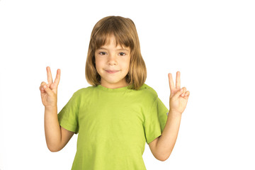 Child Making Peace Sign