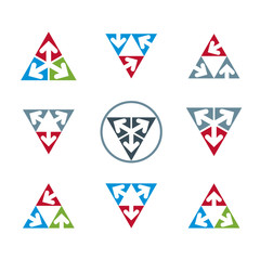 Abstract unusual vector icons set, creative symbols collection,