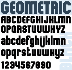 Obraz premium Black bold font and numbers, classic geometric poster letters.