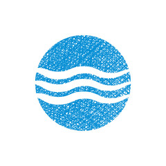 Wave water icon , abstract icon, vector symbol with hand drawn l