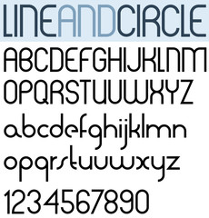 Poster thin circle black font and numbers.