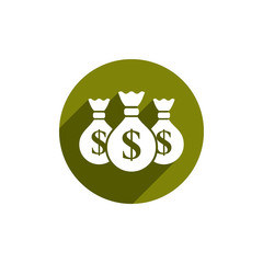 Money bag vector icon isolated.