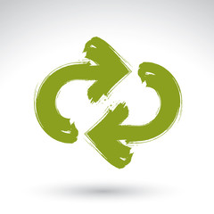 Hand-painted update sign isolated on white background, simple re