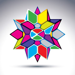 Rich 3d abstract psychedelic figure constructed from geometric e