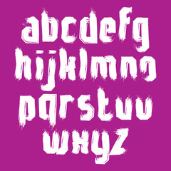 Vector alphabet letters set, hand-drawn unusual script, white br