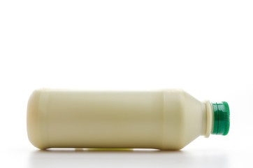 Green tea milk isolated white background