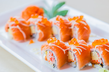 Salmon roll sushi