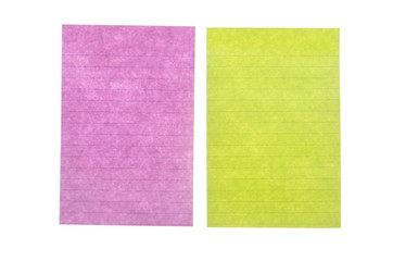 Paper note isolated on white background