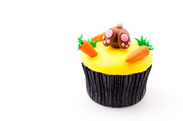 Easter cupcakes isolated white background
