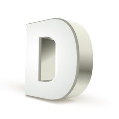 3d alphabet silver D
