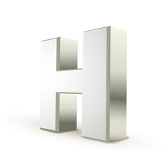 3d alphabet silver H