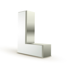 3d alphabet silver L