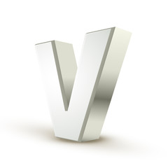 3d alphabet silver V