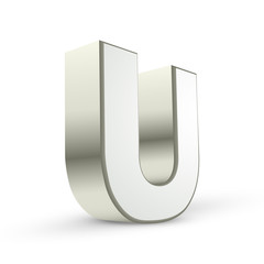 3d alphabet silver U