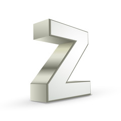 3d alphabet silver Z