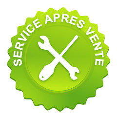 service après vente sur bouton web denté vert