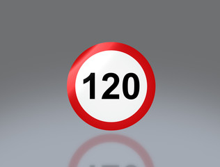 road sign Speed limit 120