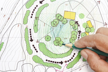 Landscape Architect Designing on site analysis plans