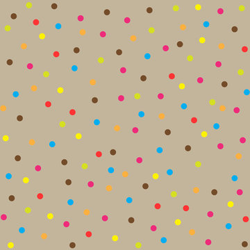 seamless multicolor dot pattern, vector background