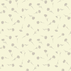 Seamless floral pattern with small wild flowers