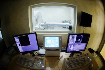 CT scanner computer control room