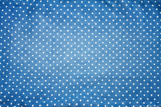 blue jeans with white polka dot