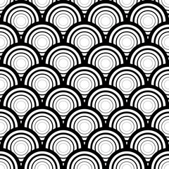 Seamless black and white geometric vector background, simple str