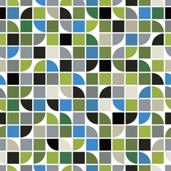 Bright geometric vector background, squared abstract seamless pa