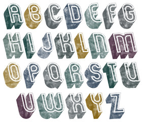 3d bold font with halftone dots texture.