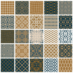 Vintage tiles seamless patterns.