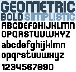 Poster black bold geometric font and numbers.