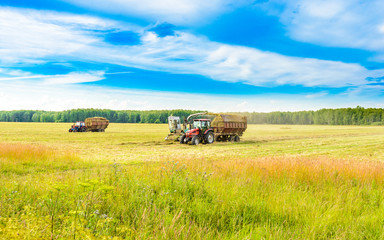 tractor with a hay