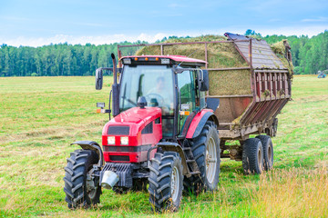 tractor with a hay