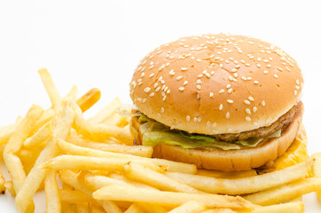 Hamburger french fries