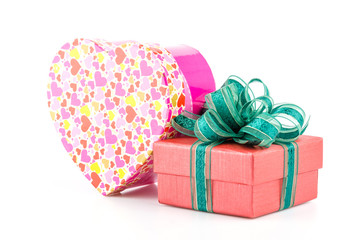 Gift box isolated white background