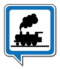 Logo passage à niveau. Train.