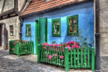 Fototapeta na wymiar Golden Lane, the street of small houses built in Mannerism style