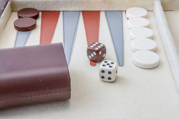 Backgammon set with dice